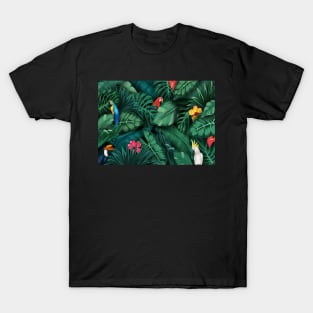 Tropical rainforest with birds T-Shirt